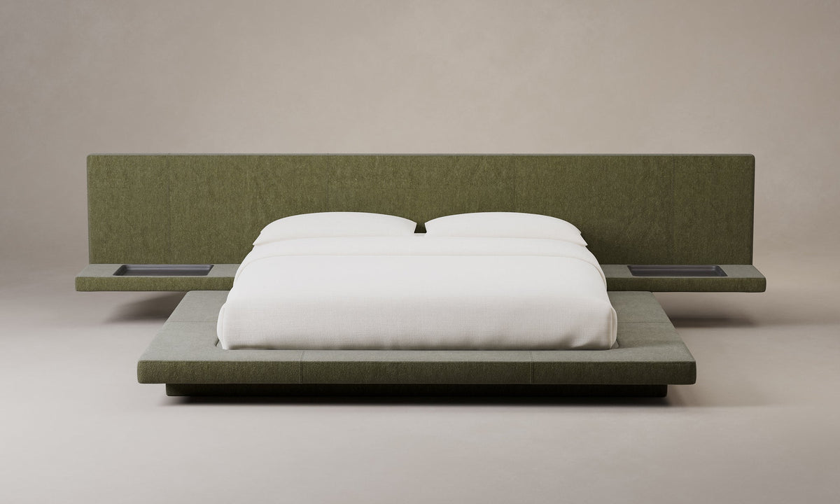 The Petra Bed - Mohair Moss