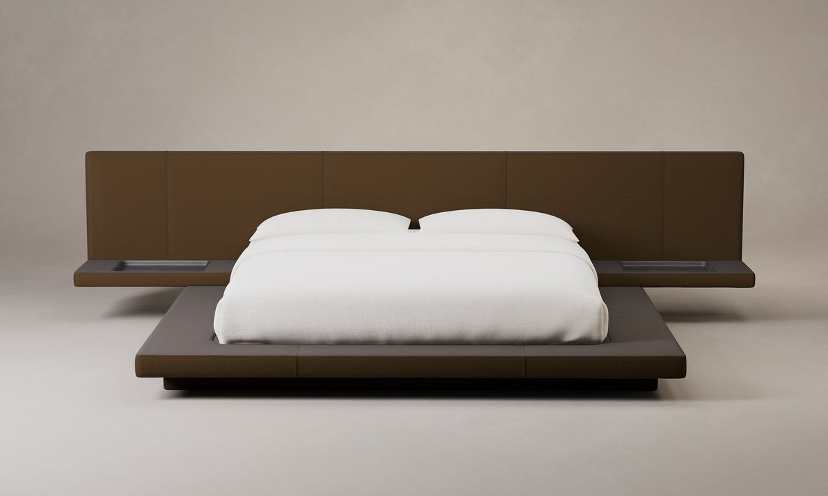 The Petra Bed - Nubuck Leather Espresso