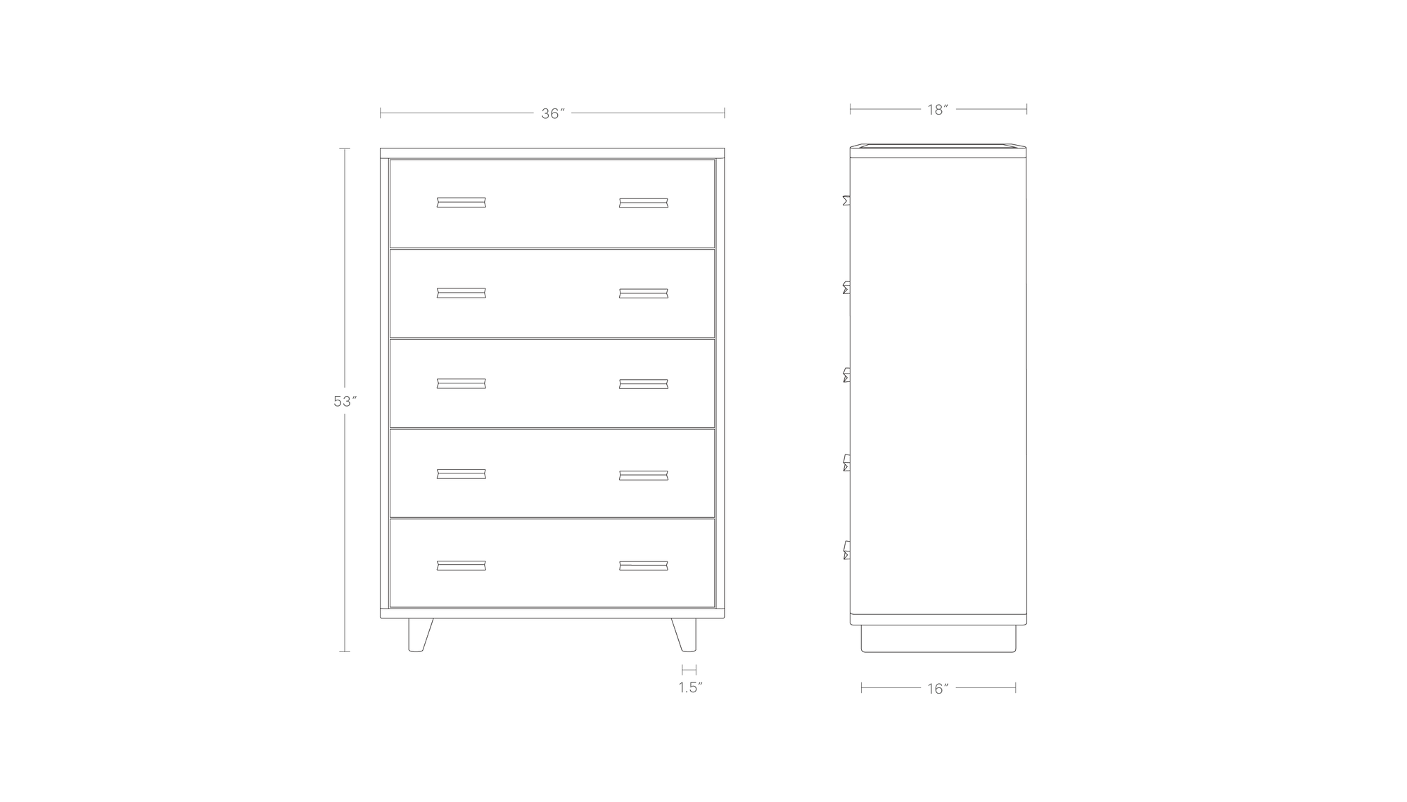 The Clinton 5Drawer Dresser Maiden Home