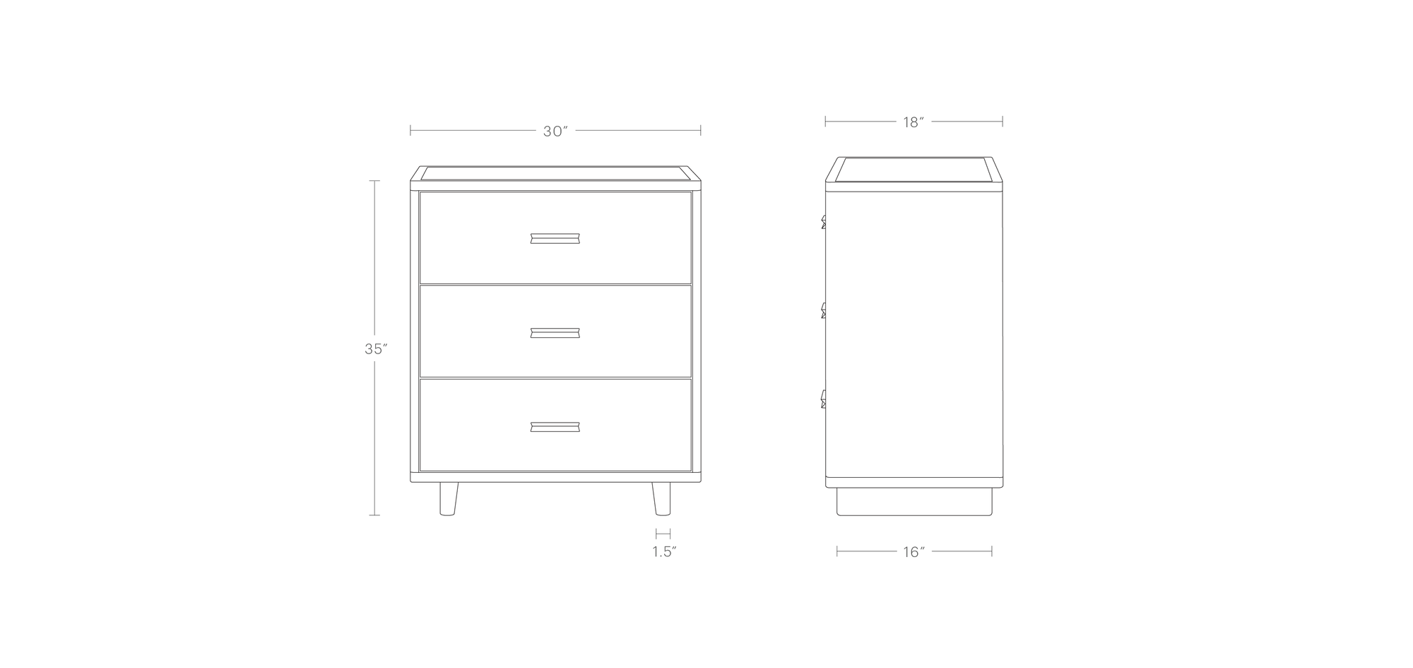 The Clinton 3Drawer Dresser Maiden Home