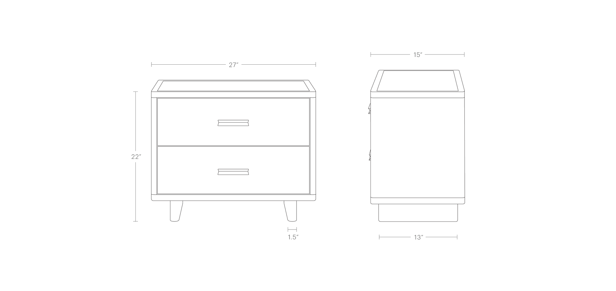 The Clinton 2Drawer Nightstand Maiden Home