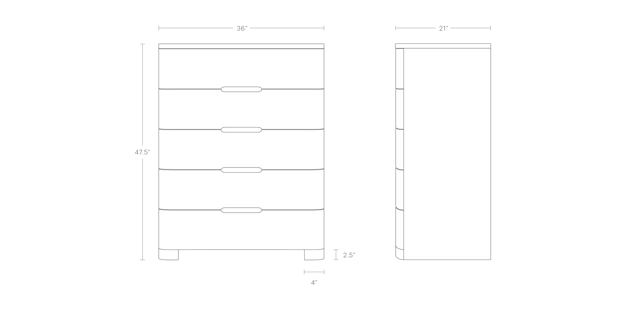 The Rivington 5Drawer Dresser Maiden Home