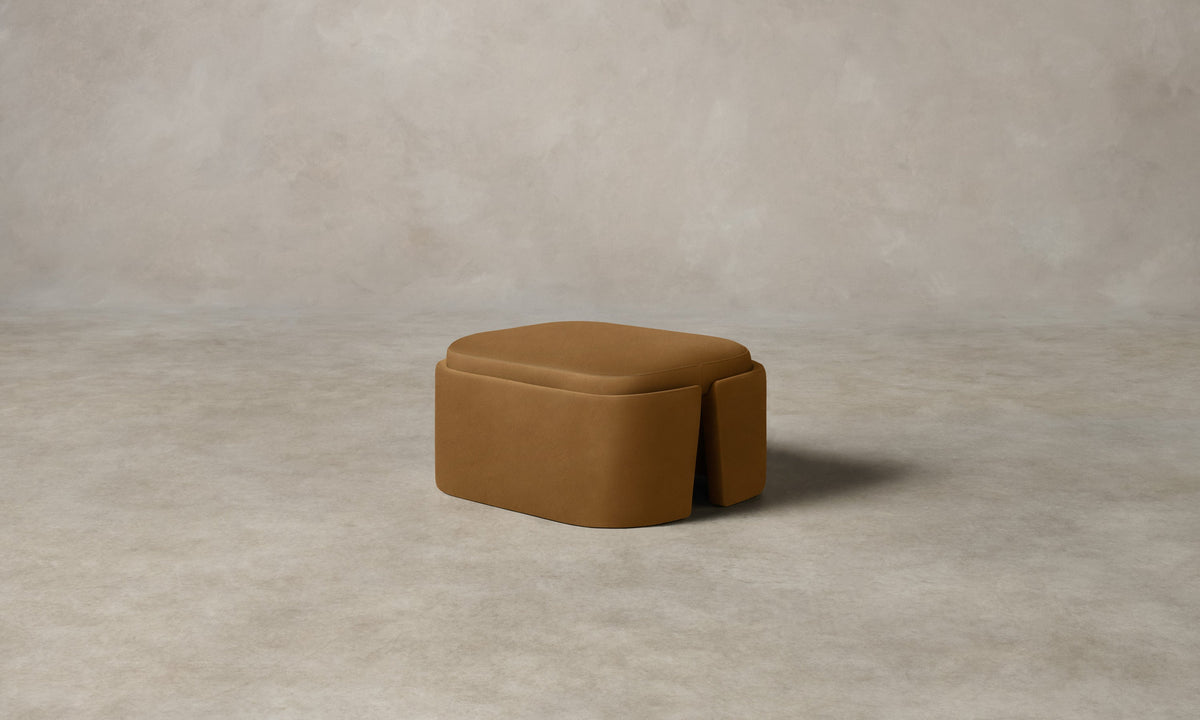 The Separa Ottoman - Costa Leather Nutmeg
