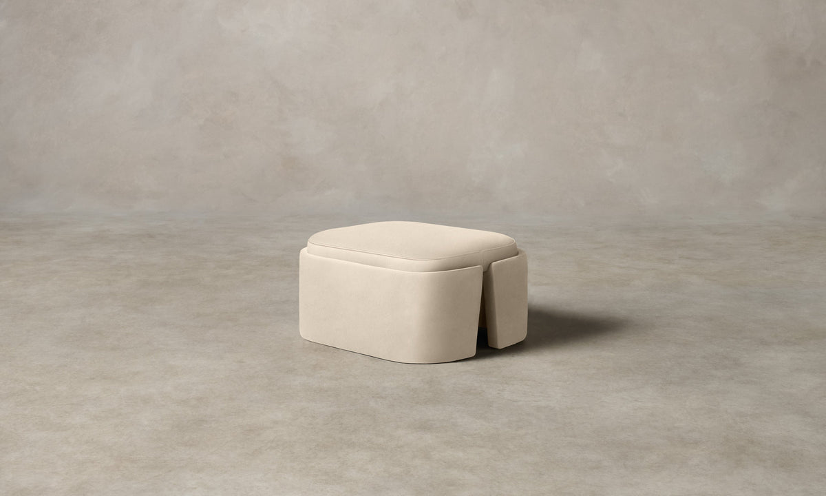 The Separa Ottoman - Costa Leather Sesame