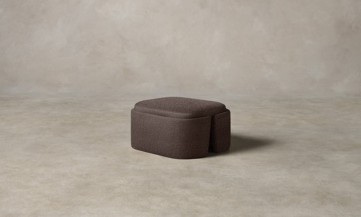 The Separa Ottoman - Heritage Belgian Linen Carob