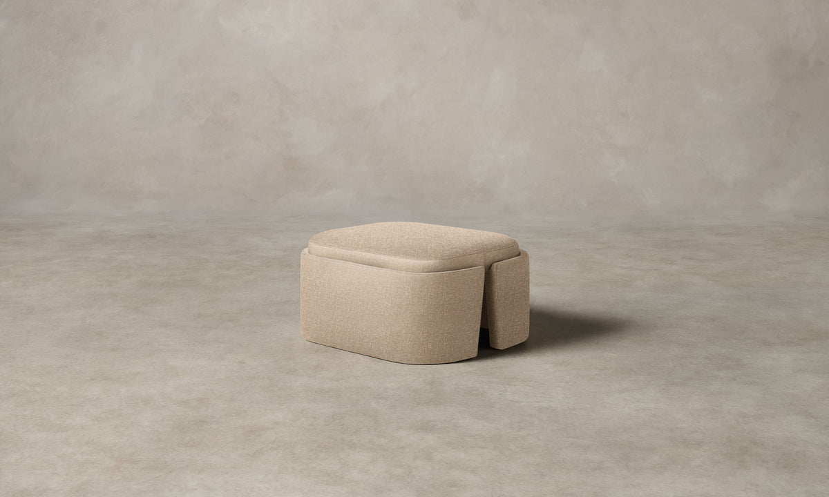 The Separa Ottoman - Heritage Belgian Linen Husk