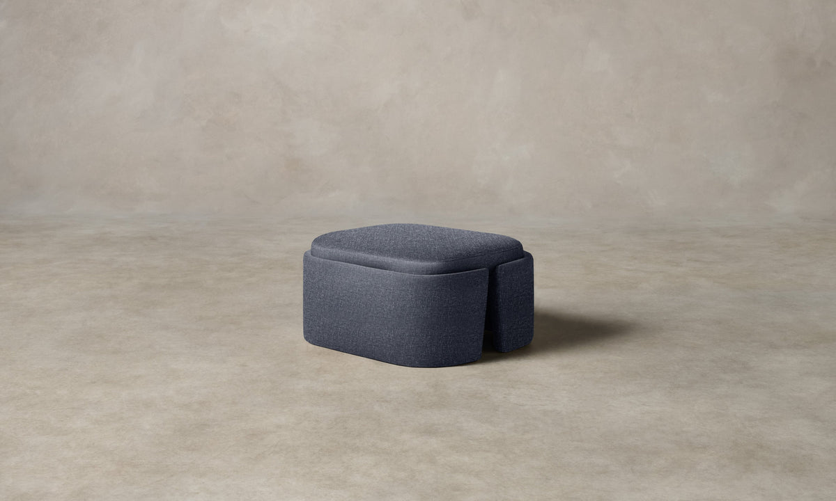 The Separa Ottoman - Heritage Belgian Linen Lake