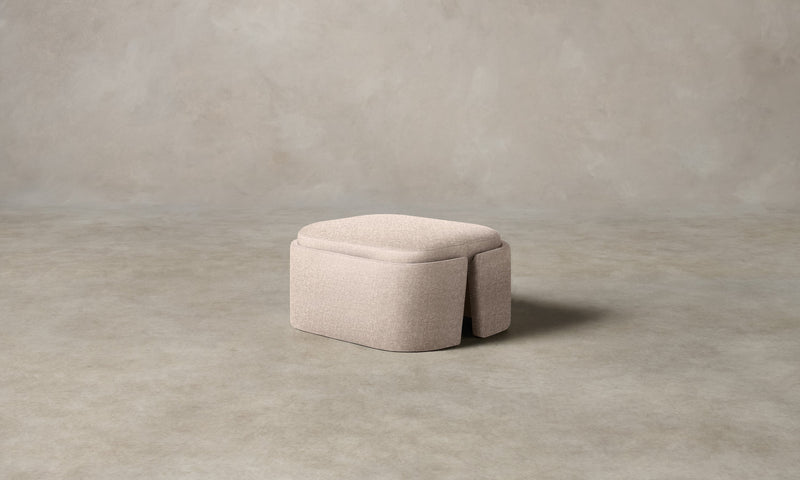 The Separa Ottoman - Heritage Belgian Linen Petal