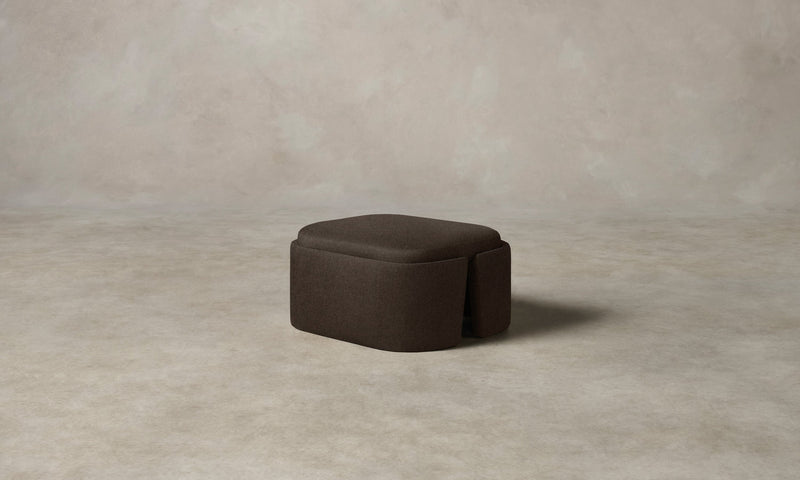 The Separa Ottoman - Italian Brushed Wool Cocoa