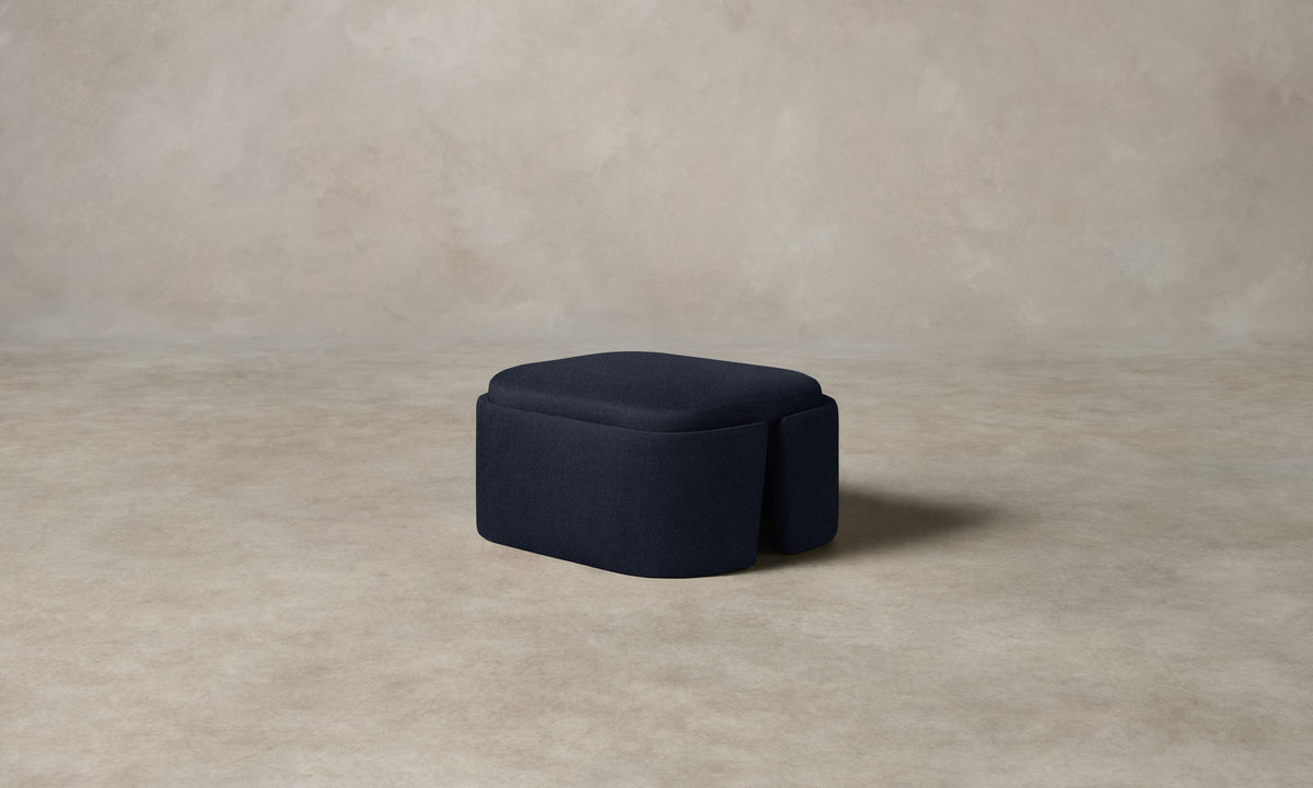 The Separa Ottoman - Italian Brushed Wool Harbor