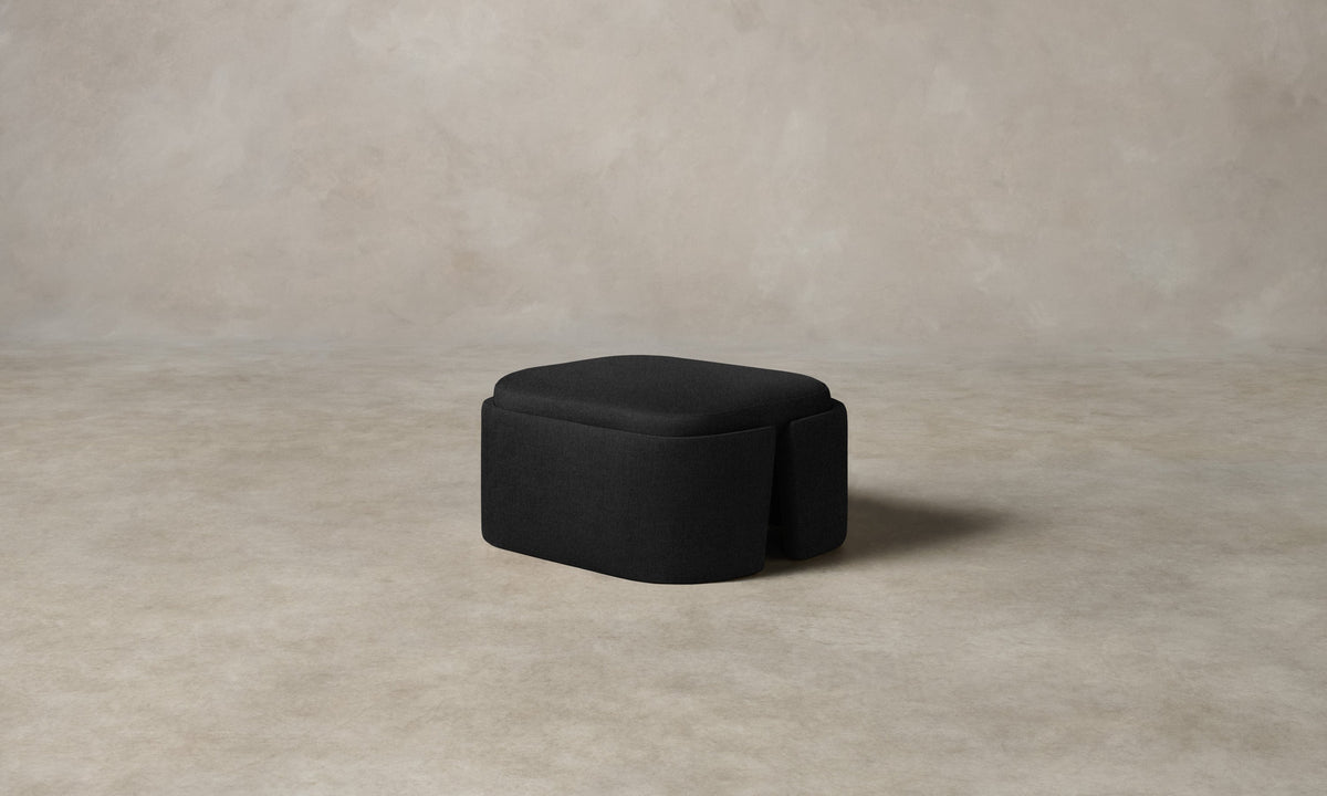 The Separa Ottoman - Italian Brushed Wool Pepper