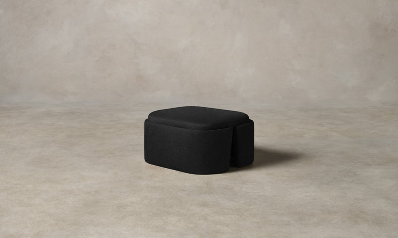 The Separa Ottoman - Italian Brushed Wool Pepper