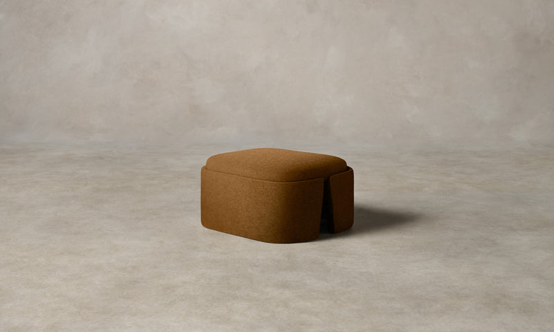 The Separa Ottoman - Mohair Brown Sugar