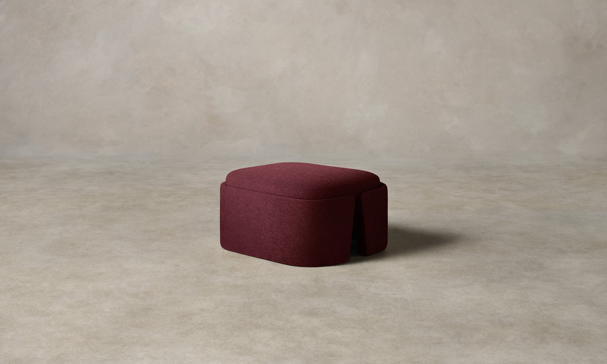 The Separa Ottoman - Mohair Crimson
