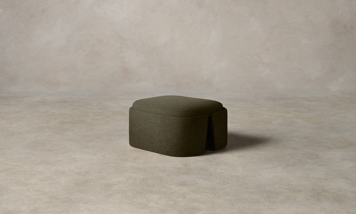 The Separa Ottoman - Mohair Moss