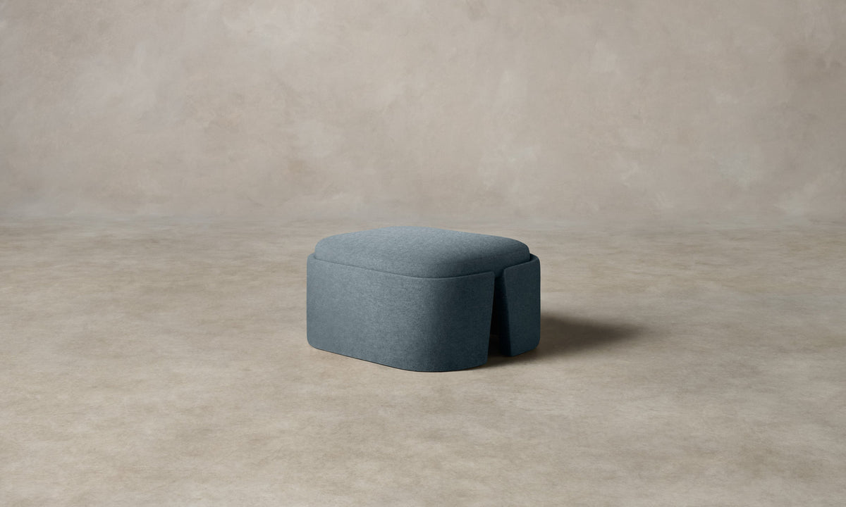 The Separa Ottoman - Mohair Slate Blue