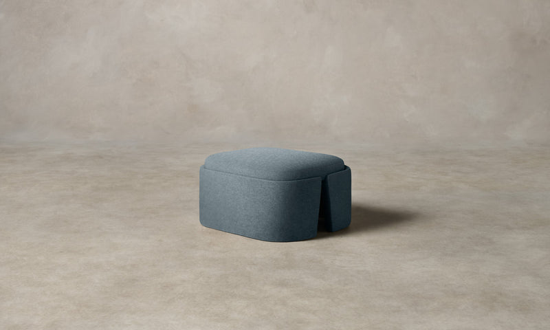 The Separa Ottoman - Mohair Slate Blue