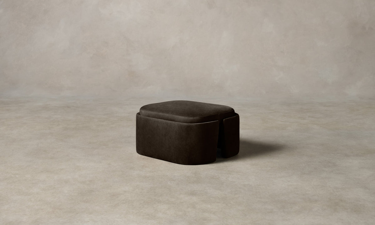 The Separa Ottoman - Nubuck Leather Espresso
