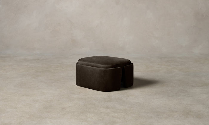 The Separa Ottoman - Nubuck Leather Espresso