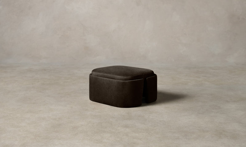 The Separa Ottoman - Nubuck Leather Espresso