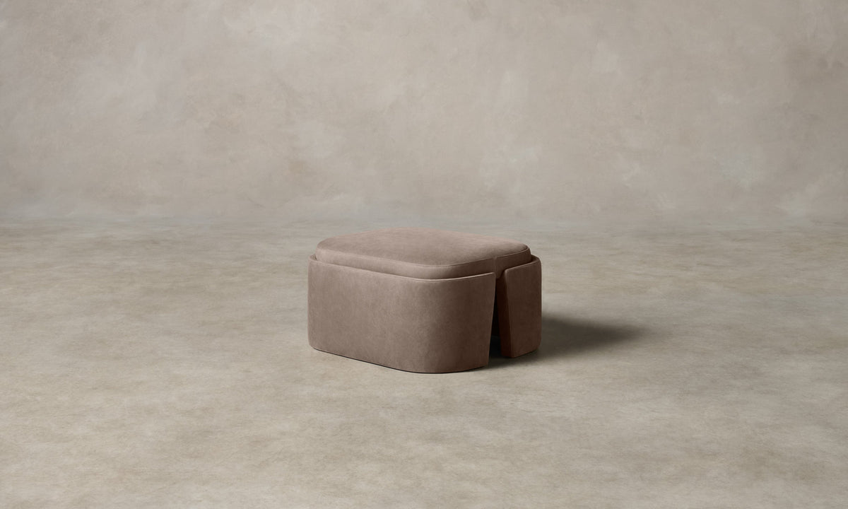 The Separa Ottoman - Nubuck Leather Fawn