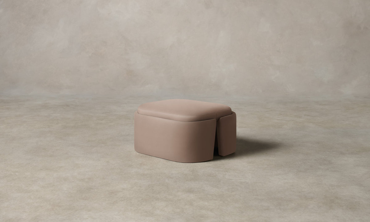 The Separa Ottoman - Pebbled Leather Stone