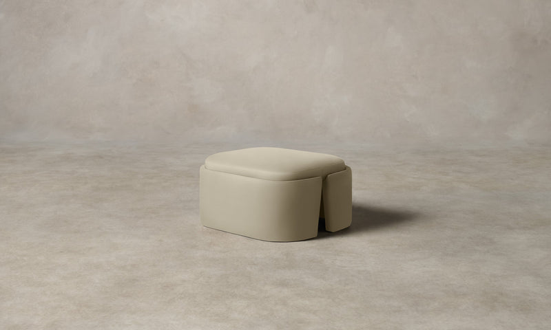 The Separa Ottoman - Pebbled Leather Swan