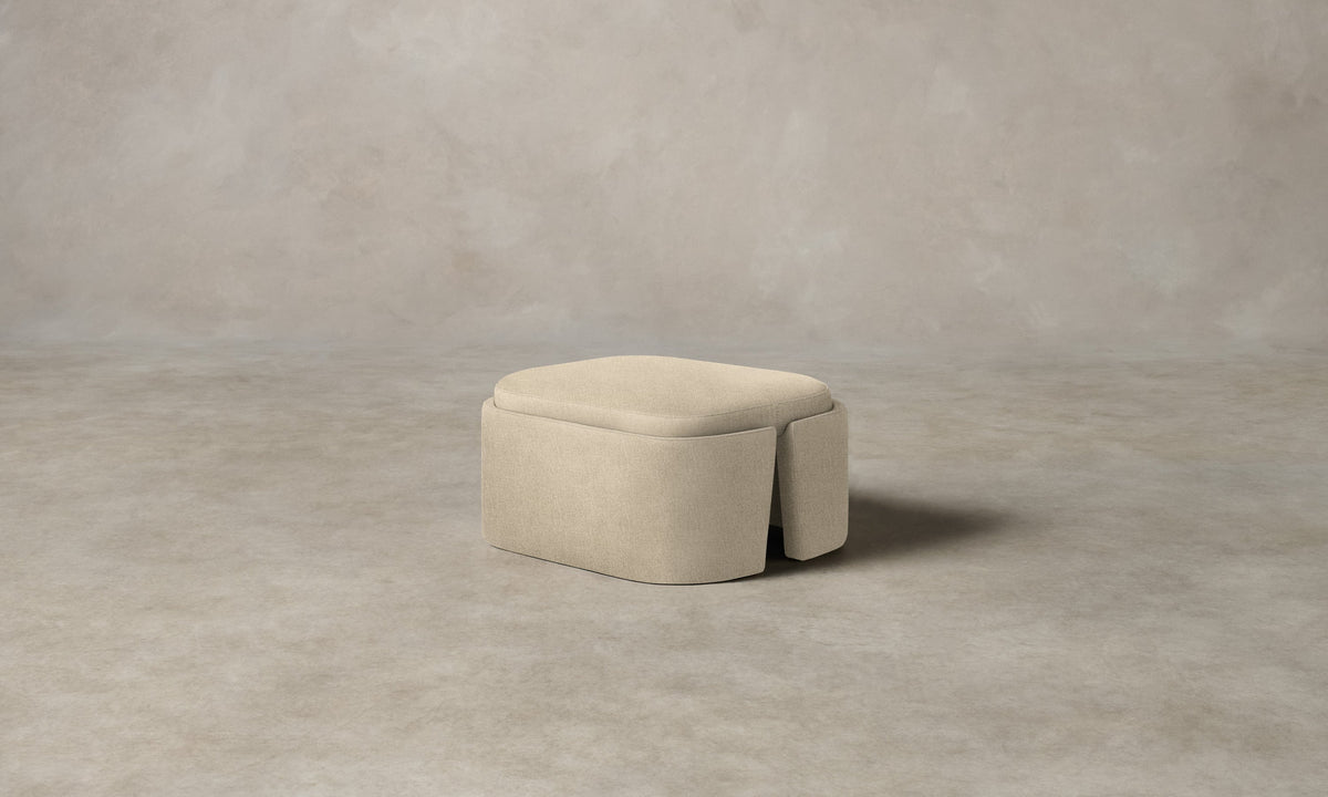 The Separa Ottoman - Performance Linen Weave Flour