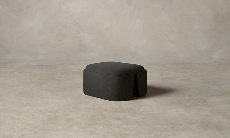 The Separa Ottoman - Performance Velvet Slate