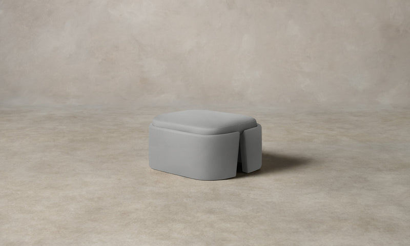 The Separa Ottoman - Performance Woven Chenille Steel