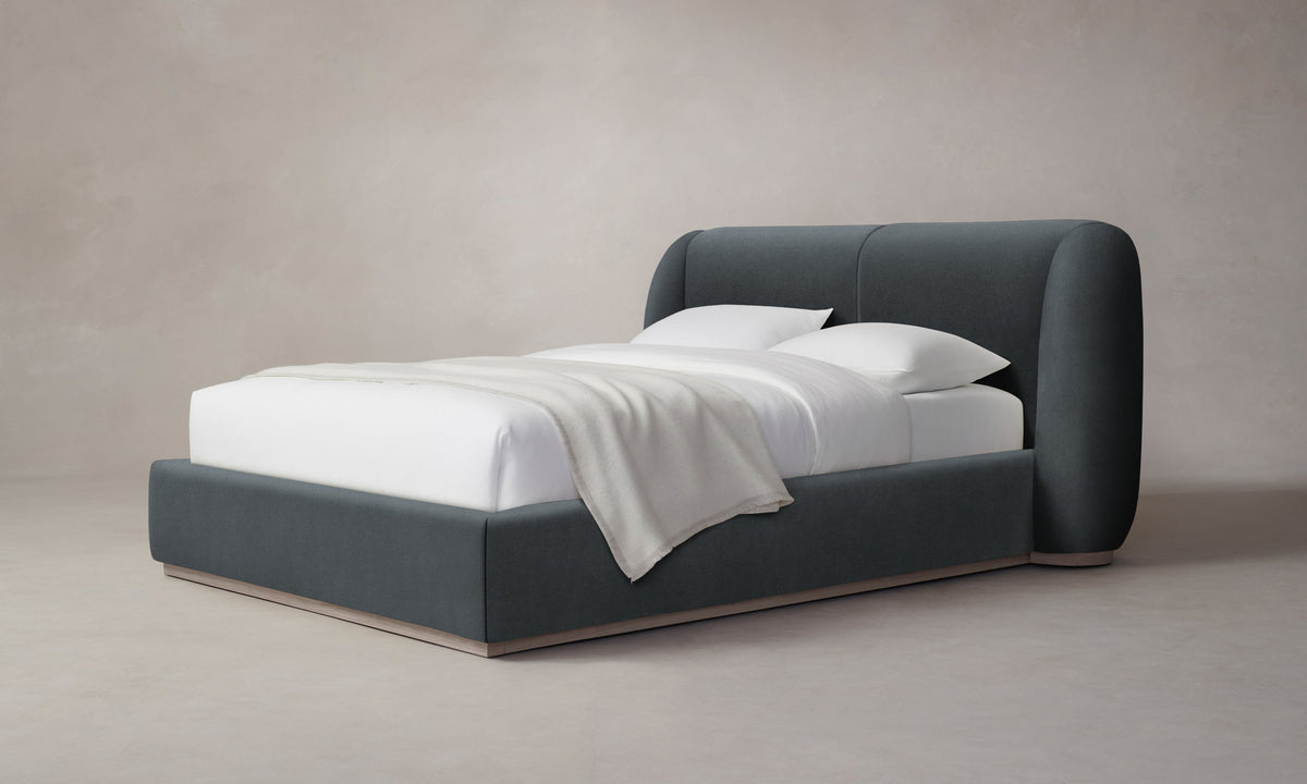 The Smith Bed - Marled Alpaca Velvet Basalt