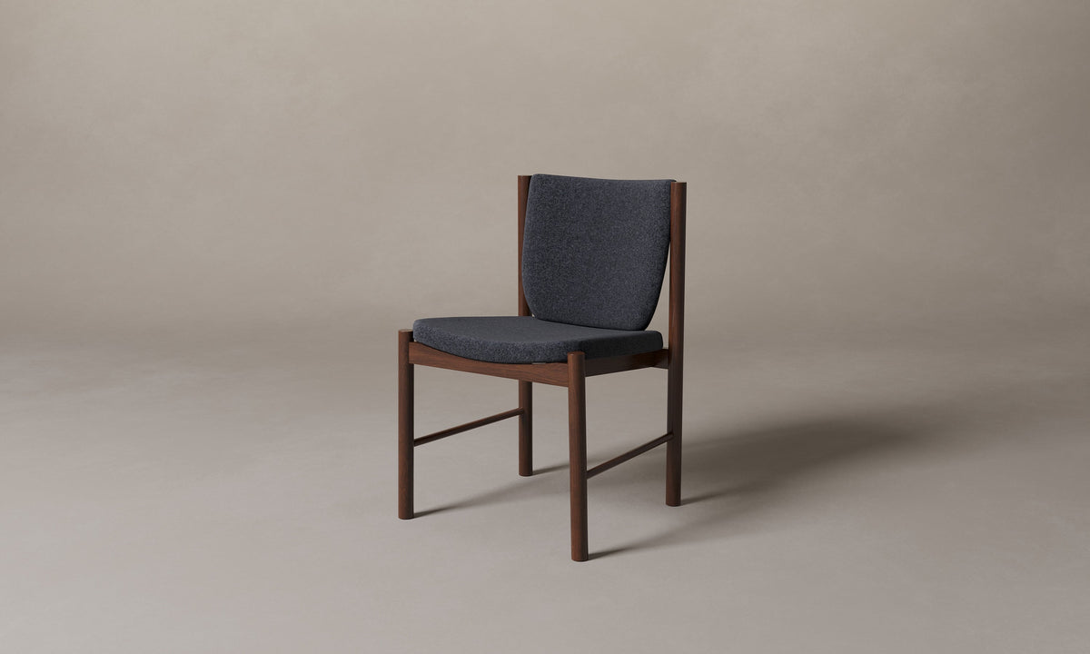 The Sol Dining Chair - Italian Brushed Wool Pepper