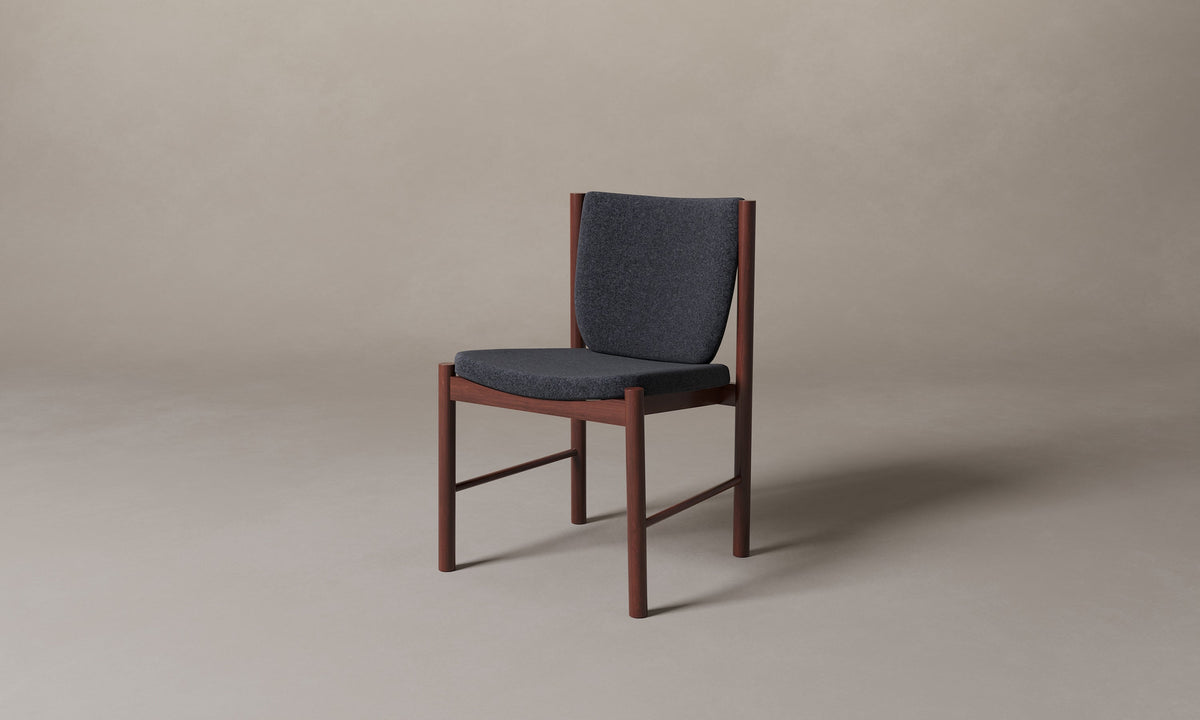 The Sol Dining Chair - Italian Brushed Wool Pepper