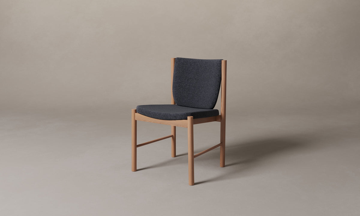 The Sol Dining Chair - Italian Brushed Wool Pepper