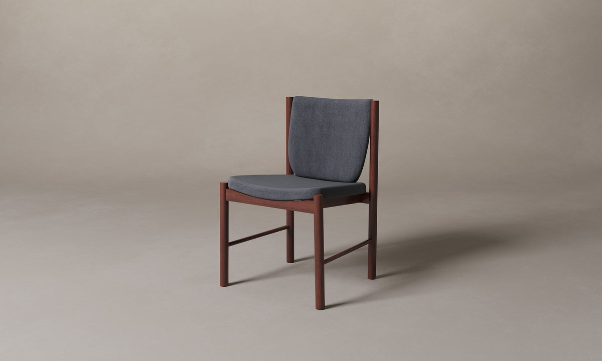 The Sol Dining Chair - Marled Alpaca Velvet Basalt