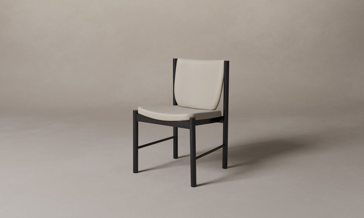 The Sol Dining Chair - Pebbled Leather Stone