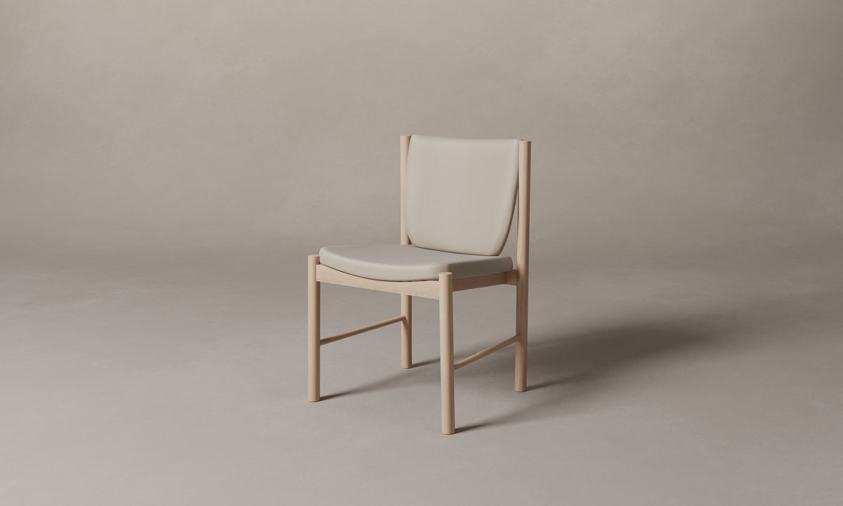 The Sol Dining Chair - Pebbled Leather Stone