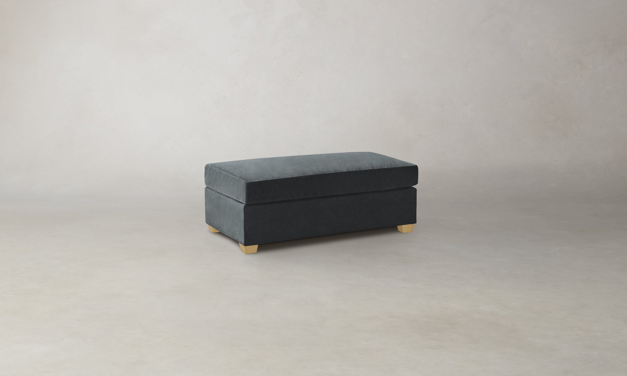 The Sullivan Ottoman - Marled Alpaca Velvet Basalt