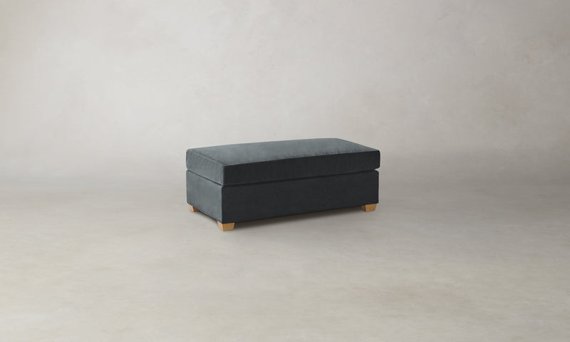 The Sullivan Ottoman - Marled Alpaca Velvet Basalt