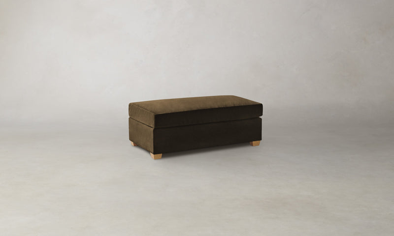 The Sullivan Ottoman - Marled Alpaca Velvet Marsh