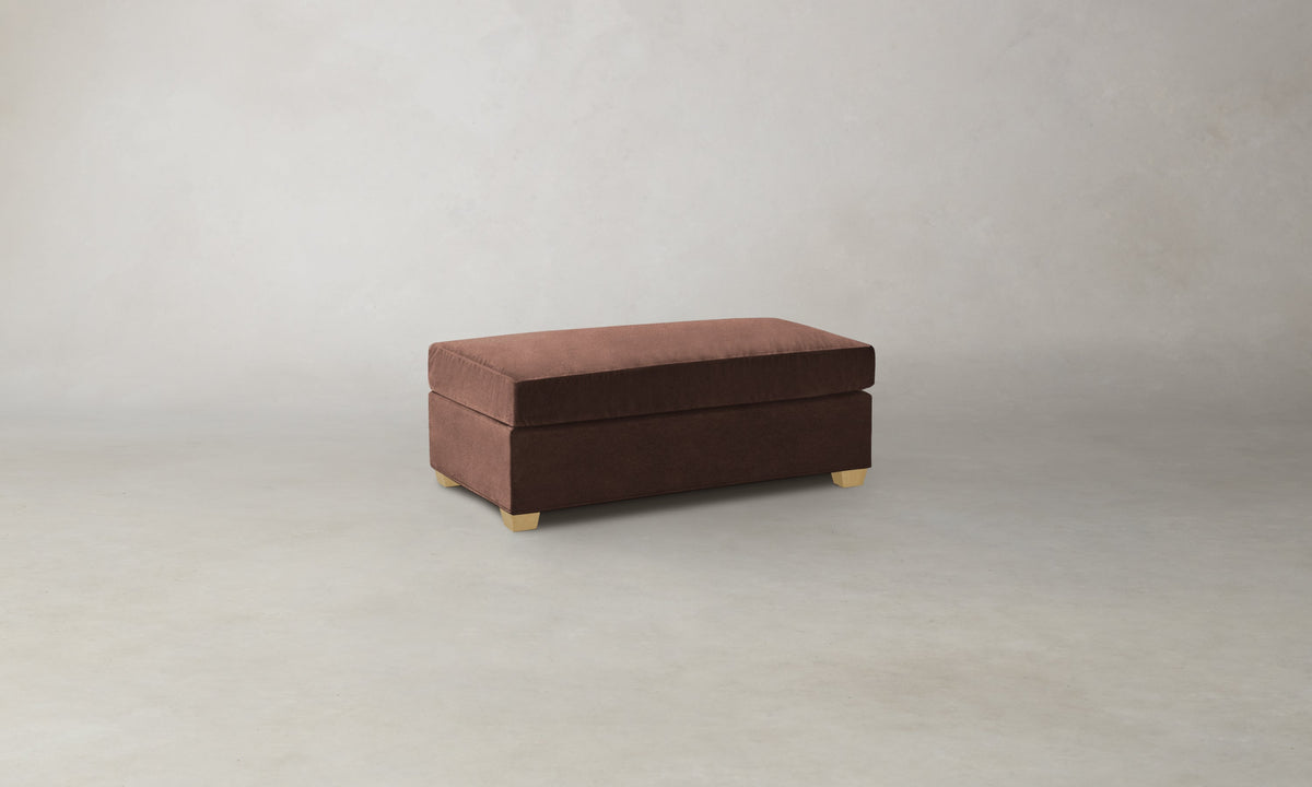 The Sullivan Ottoman - Marled Alpaca Velvet Molasses