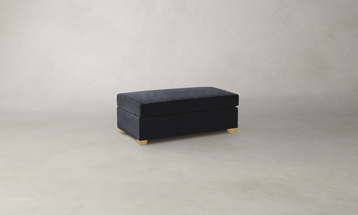 The Sullivan Ottoman - Marled Alpaca Velvet Nightfall