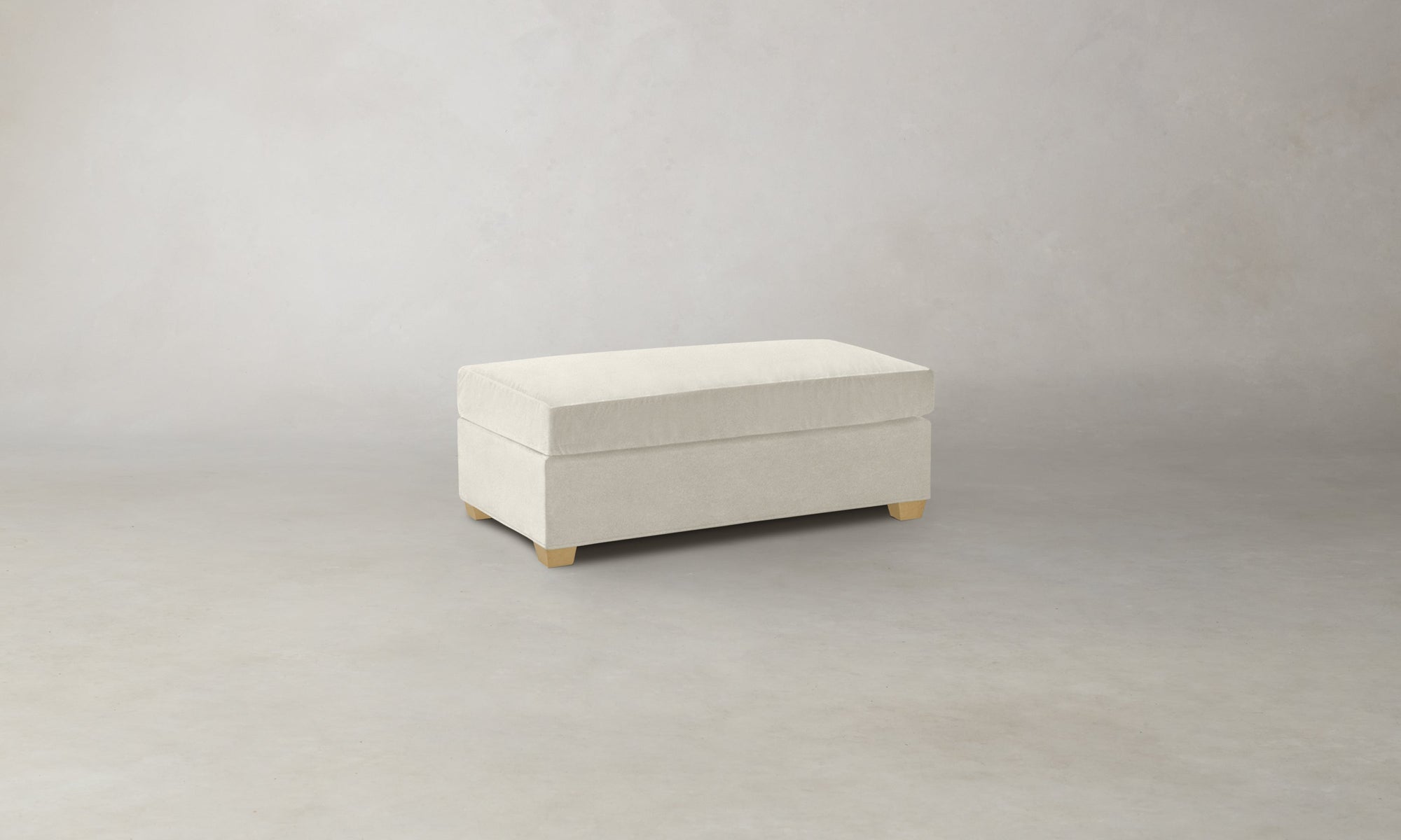 The Sullivan Ottoman - Marled Alpaca Velvet Porcelain