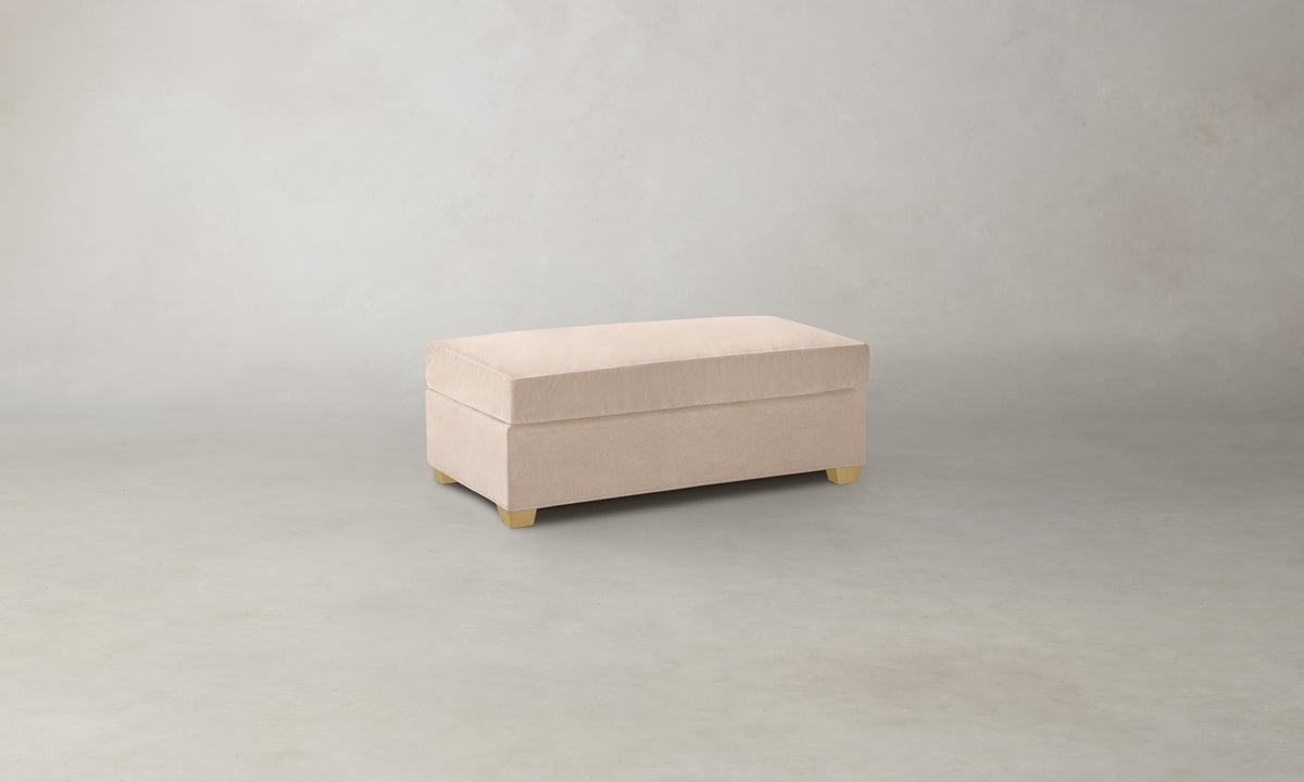 The Sullivan Ottoman - Marled Alpaca Velvet Rosette