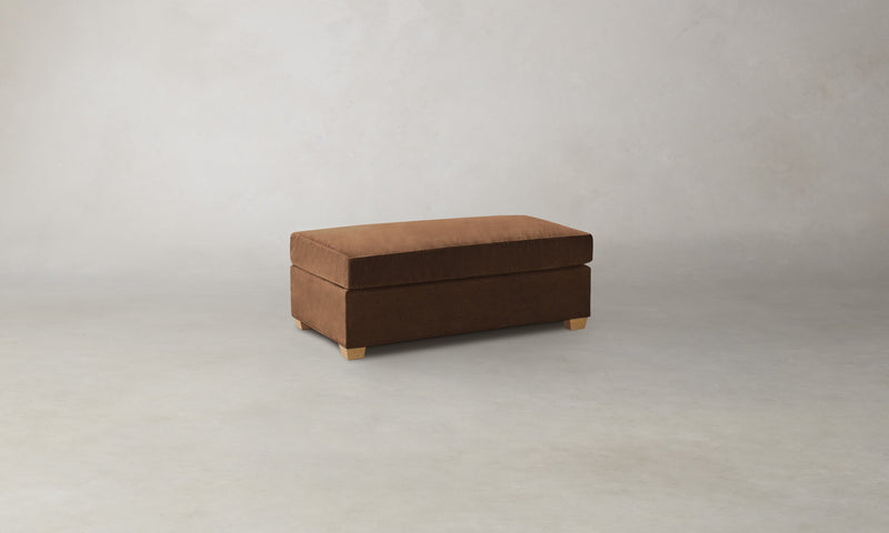 The Sullivan Ottoman - Marled Alpaca Velvet Whiskey