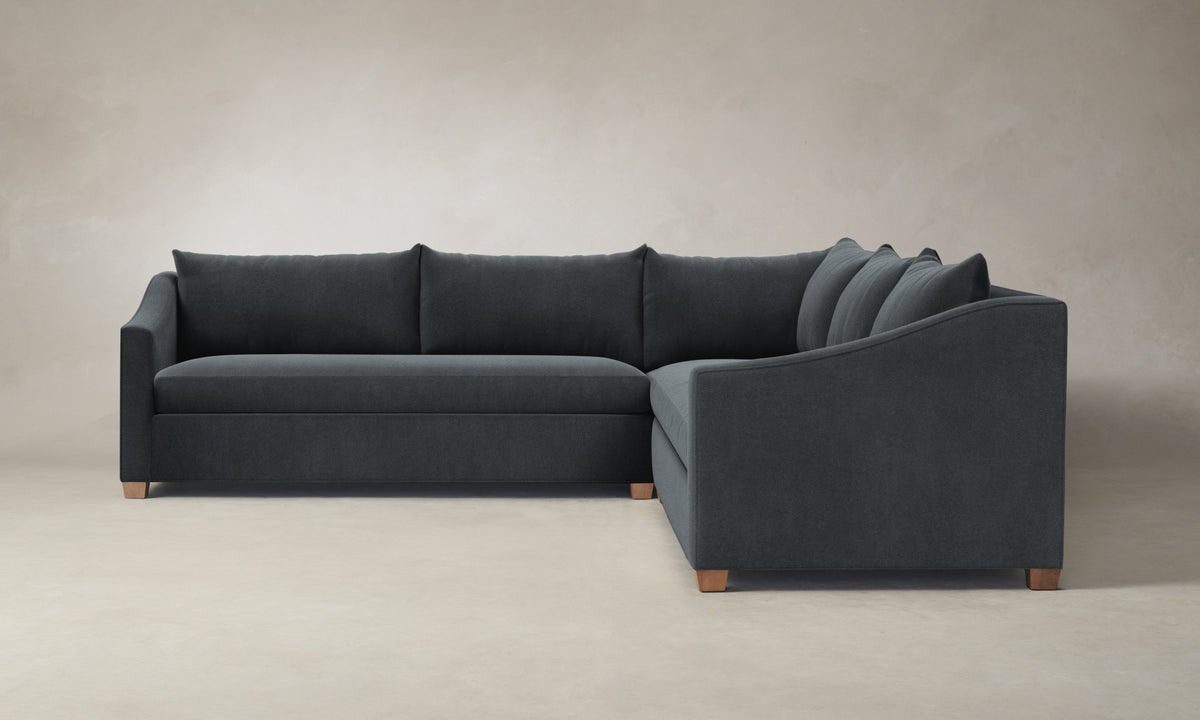 The Sullivan Sectional - Marled Alpaca Velvet Basalt