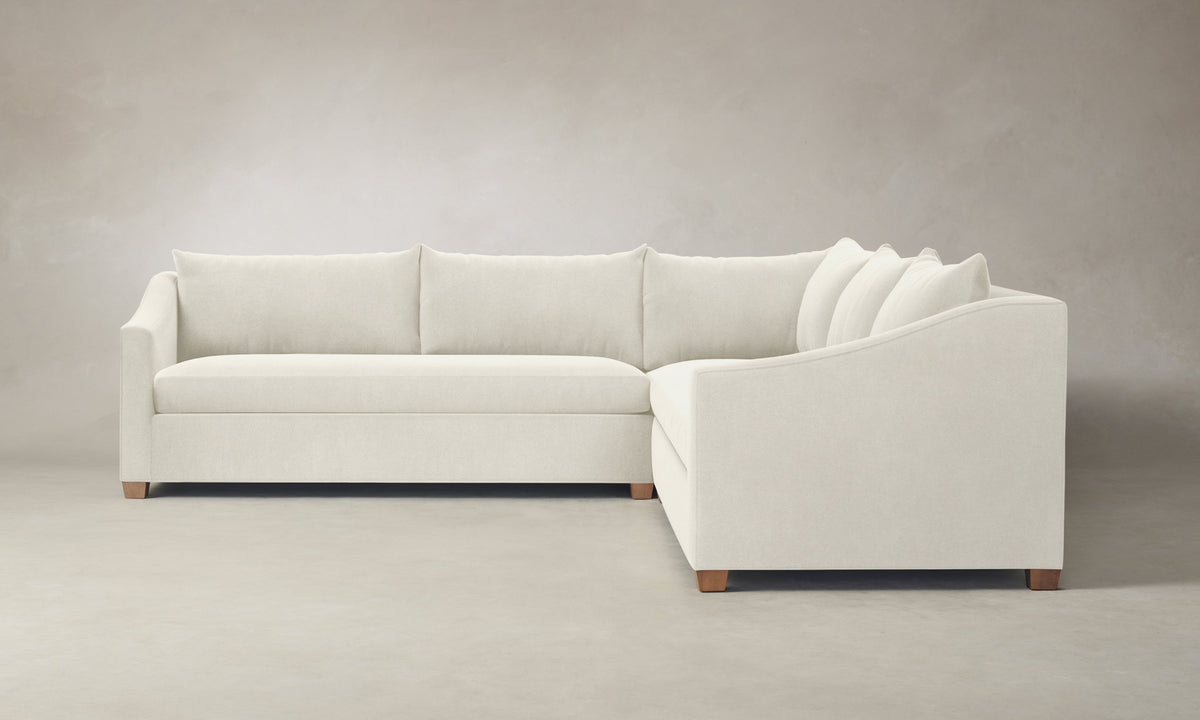 The Sullivan Sectional - Marled Alpaca Velvet Porcelain