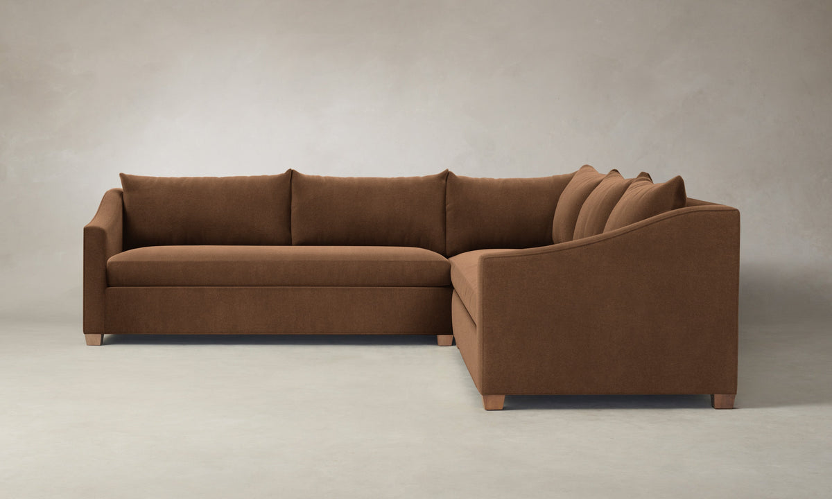The Sullivan Sectional - Marled Alpaca Velvet Whiskey