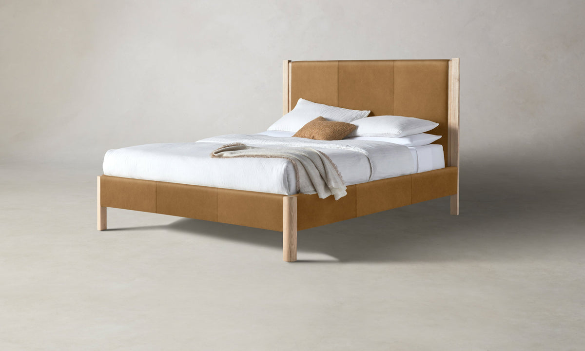 The Thompson Bed - Costa Leather Nutmeg