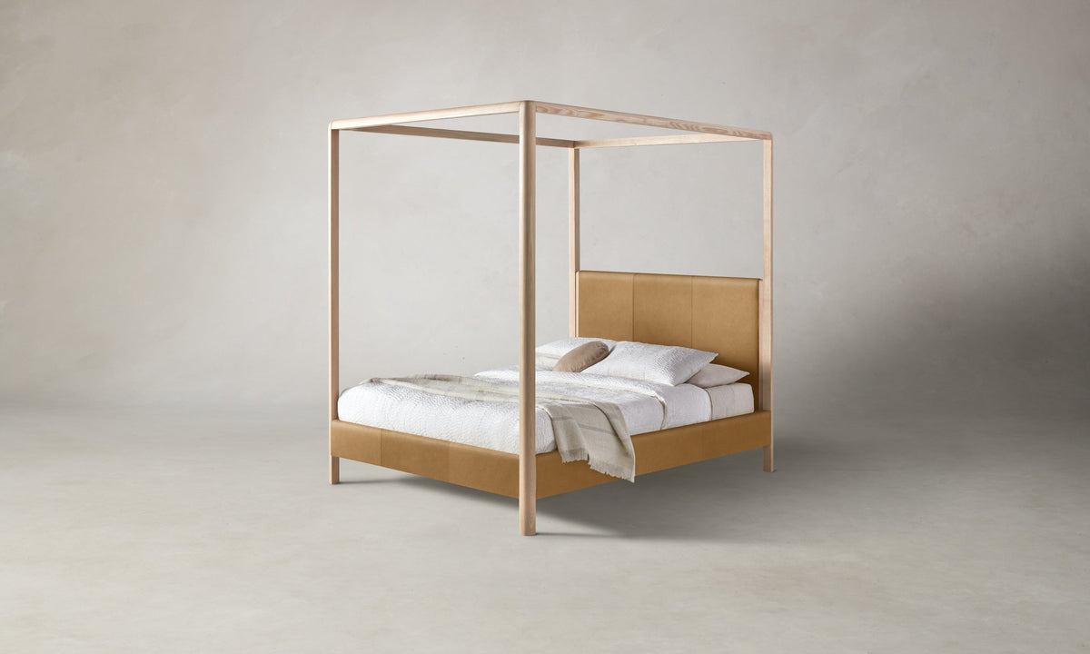 The Thompson Canopy Bed - Costa Leather Nutmeg